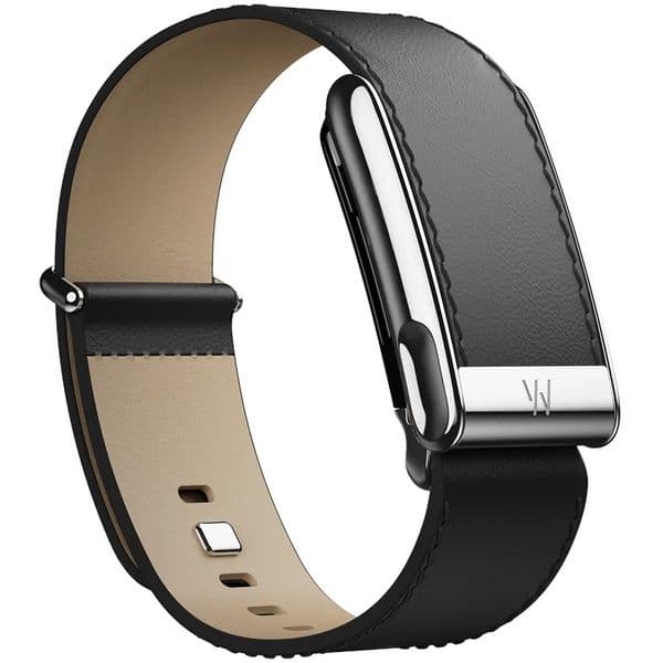 Кожаный люксовый ремешок Whoop LeatherLuxe Straight MG Black/Cream with Titanium