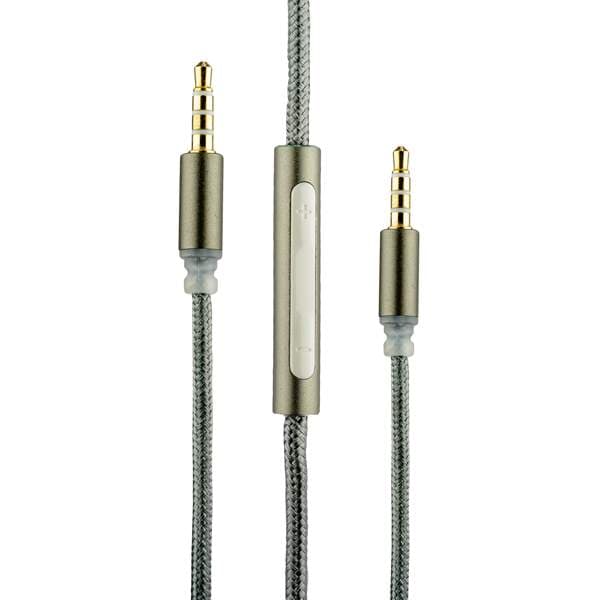 Кабель с микрофоном COTECi S3 Nylon Audio line with Mic CS5059-GY 3.5mm (1.5 м) Графитовый