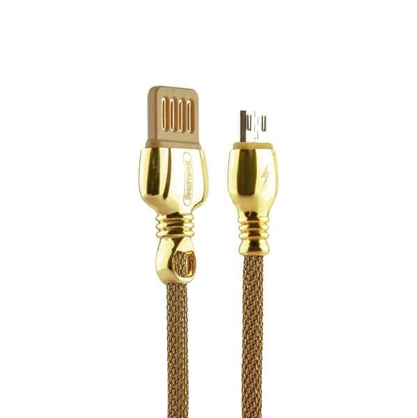 Дата-кабель USB Remax King Data Cable (RC-063m) microUSB fast charging 2.1A круглый (1.0 м) Золотистый