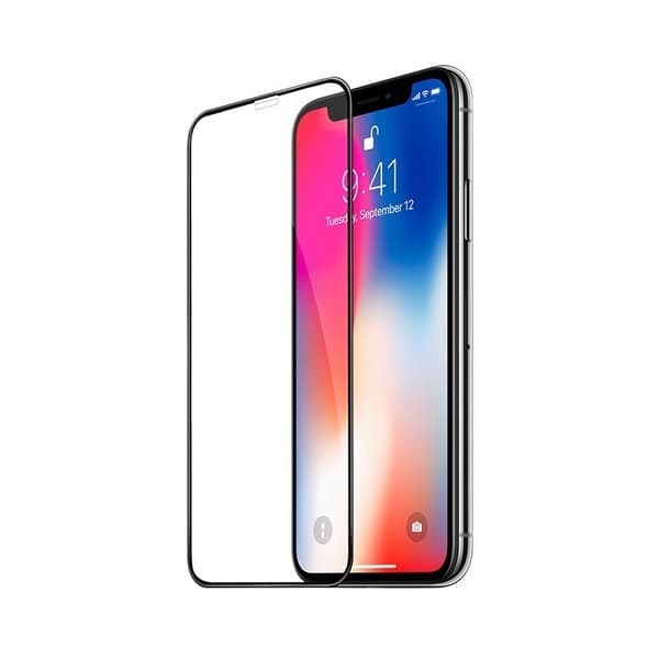 Стекло защитное Hoco Nano 3D A12 узкие силиконовые рамки для iPhone 11 Pro Max/ XS MAX (6.5") Black