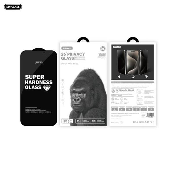 Стекло защитное SupGlass XC-12 (SG-12) 26° Privacy Glass для iPhone 15 Pro Max (6.7") 0.3mm антишпион