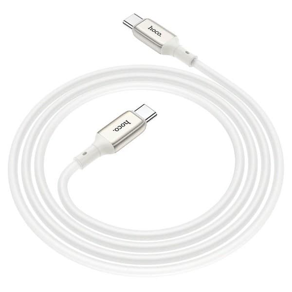 Дата-кабель Hoco X66 Howdy charging data cable Type-C to Type-C (3A, 60Вт Max) 1.0 м Белый