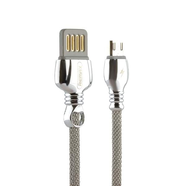 Дата-кабель USB Remax King Data Cable (RC-063m) microUSB fast charging 2.1A круглый (1.0 м) Серебристый
