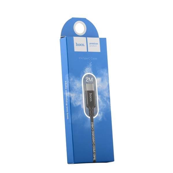Дата-кабель USB Hoco X14 Times speed USB Type-C (2.0 м) Черный