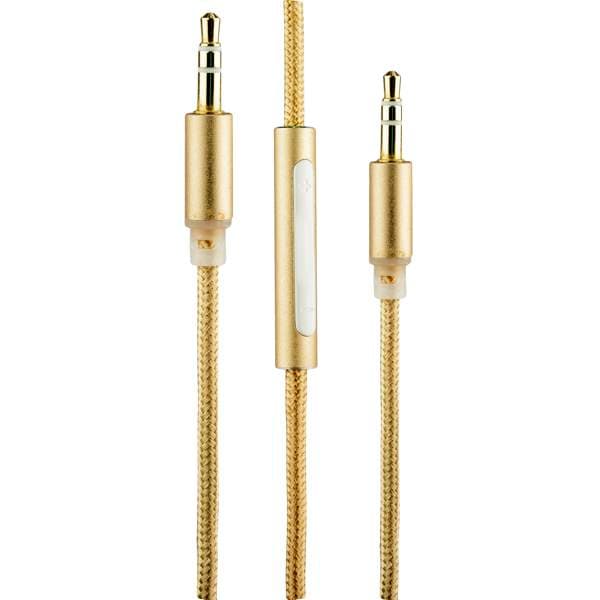 Кабель с микрофоном COTECi S3 Nylon Audio line with Mic CS5059-CE 3.5mm (1.5 м) Золотистый