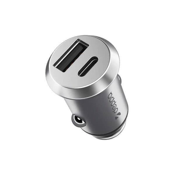 Разделитель автомобильный Deppa USB + Type-C: (PD/QC 3.0 D-11212 30Вт) Серебристый