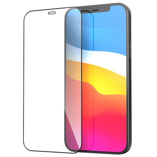 Стекло защитное Hoco Nano 3D A12 узкие силиконовые рамки для iPhone 12 mini (5.4") Black