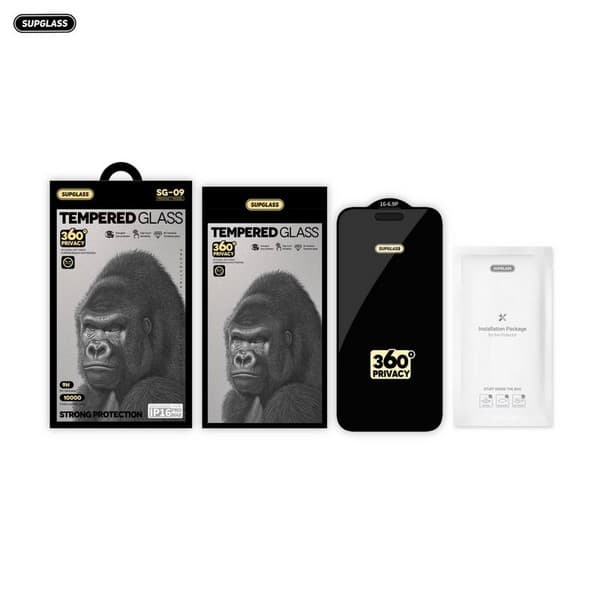 Стекло защитное SupGlass SG-09 Privacy Glass для iPhone 14 Pro Max (6.7") антишпион 360°