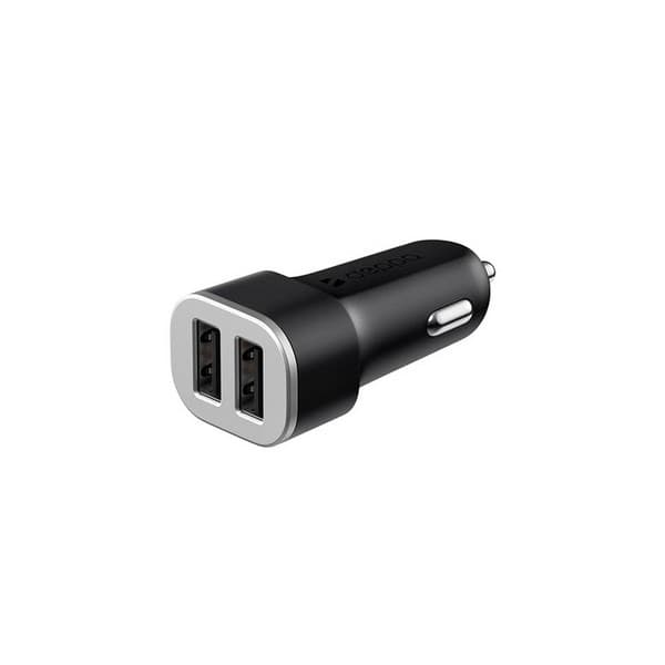 Разделитель автомобильный Deppa Car charger 2.4A D-11282 12/24V (2USB: 5V/2.4A) Черный