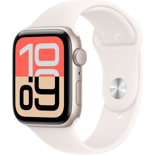 Apple Watch SE 3, 44 mm, Starlight Aluminium Light Blush Sport Band SM/ML