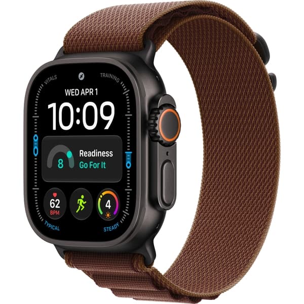 Apple Watch Ultra 4 49mm GPS + Cellular Black Titanium Case with Burgundy Alpine Loop S/M/L