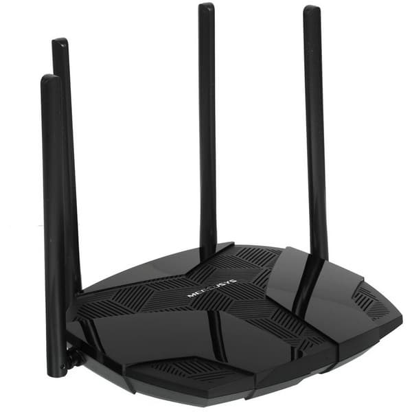 Беспроводной маршрутизатор Mercusys MR80X, Wi-Fi 6 802.11ax 2976Мбит/с, 2.4+5ГГц, 3xGLAN, 1xGWAN чёрный