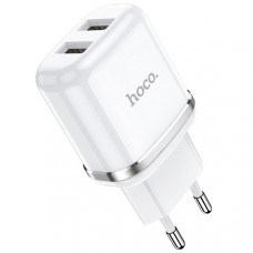 Адаптер питания Hoco N4 Aspiring dual port charger Apple&Android (2USB: 5V max 2.4A) Белый