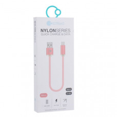 USB дата-кабель COTEetCI M20 NYLON series Type-C Cable CS2128-0.2M-MRG (0.2m) Розовое-золото