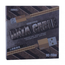 USB дата-кабель Remax Gefon Series Cable (RC-110m) MicroUSB 2.4A круглый (1.0 м) Золотой