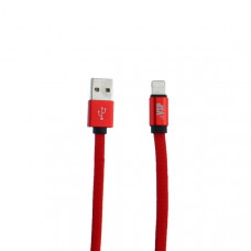 USB дата-кабель BoraSCO B-34450 в нейлоновой оплетке 3A Lightning (1.0 м) Красный