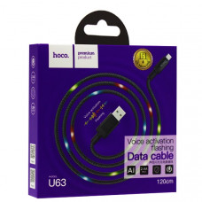 USB дата-кабель Hoco U63 Spirit charging data cable for MicroUSB (1.2м) (2.4A) Черный