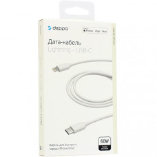USB дата-кабель Deppa Power Delivery (60W) Type-C - Lightning D-72231 (USB 2.0 3A) 1.2м Белый