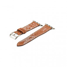 Ремешок кожаный COTEetCI W13 Fashion LEATHER (WH5218-KR-38) для Apple Watch 40мм/ 38мм Коричнево-белый