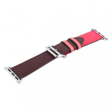 Ремешок кожаный COTEetCI W36 Fashoin Leather (WH5260-44-BRR) для Apple Watch 44мм/ 42мм (short) Коричневый-Розовый