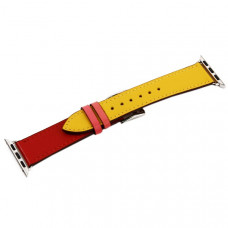 Ремешок кожаный COTEetCI W36 Fashoin Leather (WH5260-40-ACR) для Apple Watch 40мм/ 38мм (short) Желтый-Красный