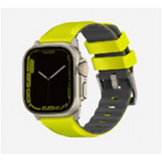 Ремешок силиконовый Uniq LINUS AIROSOFT SILICONE для Apple Watch 49/45/44/42, цвет лайм (LIME GREEN)