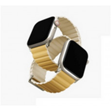 Ремешок силиконовый Uniq REVIX Premium для Apple Watch 49/45/44/42MM, цвет желтый/слоновая кость (CANARY YELLOW/IVORY)