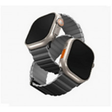 Ремешок силиконовый Uniq REVIX Premium для Apple Watch 49/45/44/42MM, цвет угольный/серый (CHARCOAL/ASH GREY)