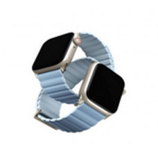 Ремешок силиконовый Uniq REVIX Premium для Apple Watch 41/40/38, цвет белый/нежно голубой (ARCTIC/SOFT BLUE)