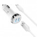 Разделитель автомобильный Hoco Z40 Superior dual port car charger с кабелем MicroUSB (2USB: 5V & 2.4A) Белый