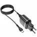 Адаптер питания Hoco N4 Aspiring dual port charger с кабелем Type-C (2USB: 5V max 2.4A) Черный