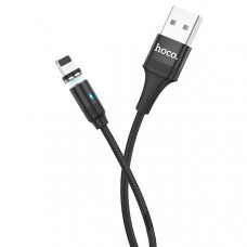 Дата-кабель USB Hoco U76 Magnetic charging data cable for Lightning (1.2м) (2.4A) Черный