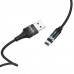 Дата-кабель USB Hoco U76 Magnetic charging data cable for Lightning (1.2м) (2.4A) Черный