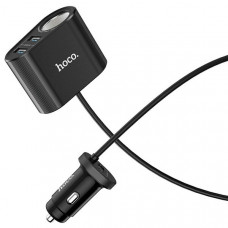 Разделитель автомобильный Hoco Z35A Companheiro front and rear seat Cigarette Lighter 100W Car Charger (3USB: 5V & 2.4A) Черный