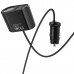 Разделитель автомобильный Hoco Z35A Companheiro front and rear seat Cigarette Lighter 100W Car Charger (3USB: 5V & 2.4A) Черный