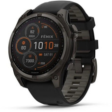 Garmin Fenix 8 47mm Solar Sapphire Carbon Gray Titanium with Black/Pebble Silicone (010-02906-11)