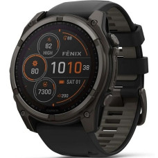 Garmin Fenix 8 51mm Solar Sapphire Carbon Gray Titanium with Black/Pebble Silicone (010-02907-10)