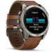 Garmin Fenix 8 51mm Amoled Sapphire Bare Titanium Black with Chestnut Leather Band + Black Silicone Band (010-02905-40)